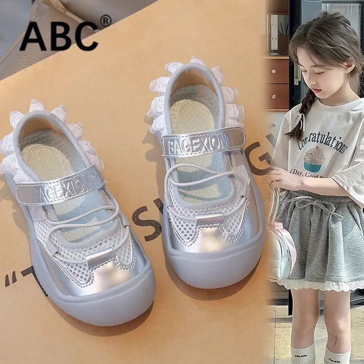 ABC女童芭蕾风运动凉鞋夏季2025新款儿童透气玛丽珍老爹鞋软底休