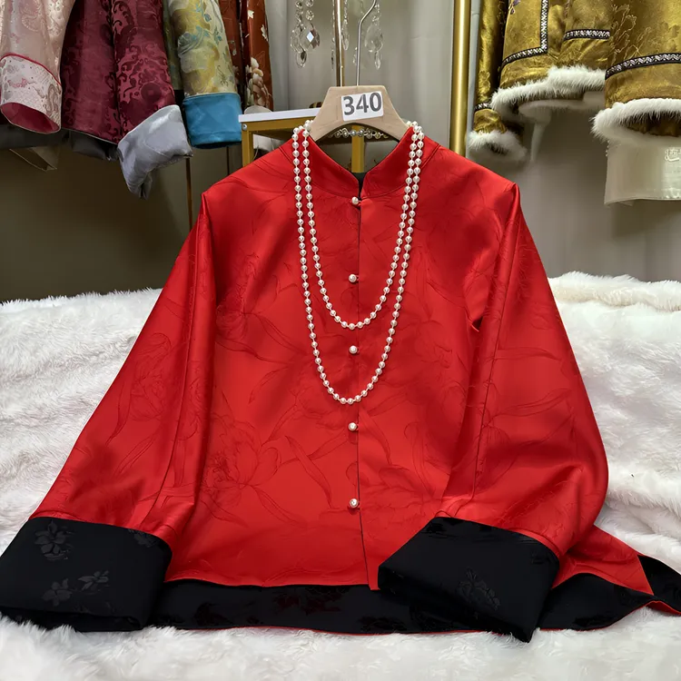 双面穿真丝醋酸重工刺绣新中式改良上衣高端气质禅意盘扣刺绣外套