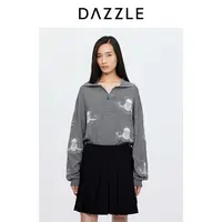 DAZZLEX惠唯联名系列地素毛针织衫24新绣花毛衣2I3E455