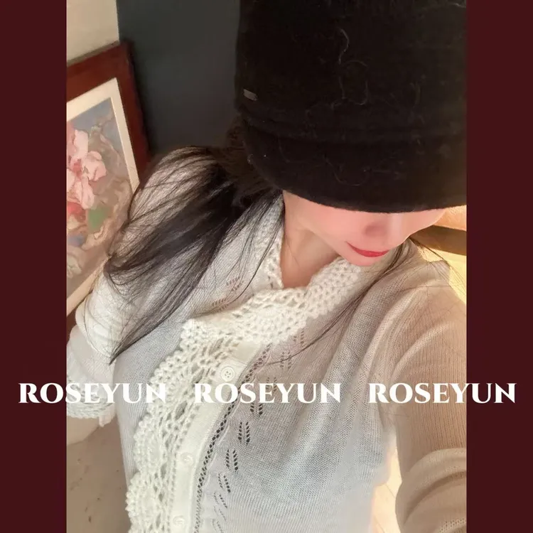 【Rose Yun】山羊绒&绵羊毛手工钩花荷叶领针织上衣  JY115146