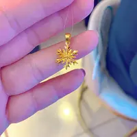 足金雪花精美吊坠