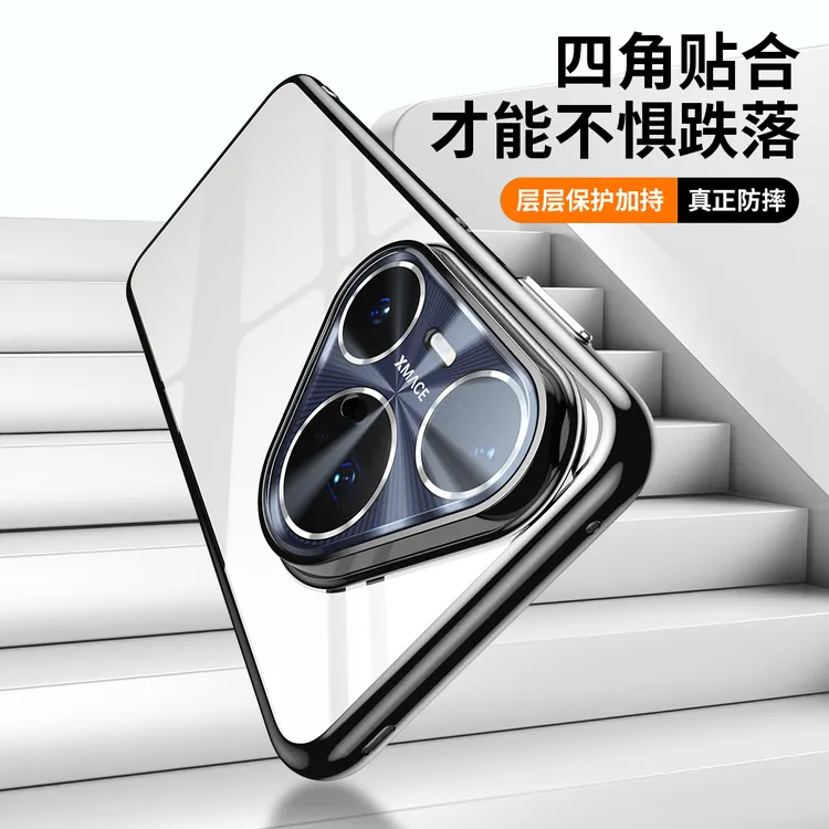 适用华为pura80手机壳透明不发黄自带镜头膜p80pro+裸机防摔ultra