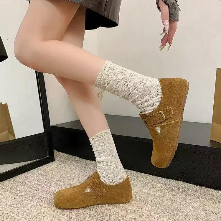 舒适博肯鞋女春秋2025新款全包单鞋小个子MQD