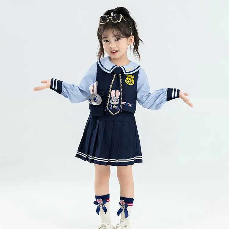 女童朱迪警官套装春秋2025新款潮儿童秋装女孩学院风JK制服三件套