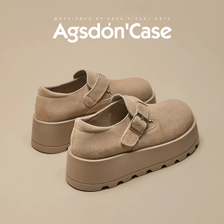 /奥古狮登厚底勃肯鞋女款2025新款春夏季爆款增高小个子一脚蹬Q