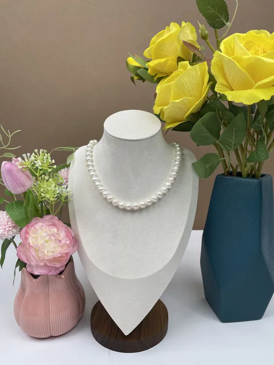 纯天然大颗近正圆淡水无核珍珠微微暇时尚百搭优雅妈妈生日礼物