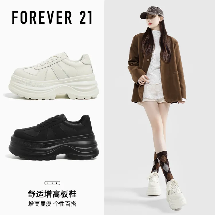 【运动帆布鞋】F21春日上新厚底增高8cm松糕鞋复古百搭女鞋显腿长