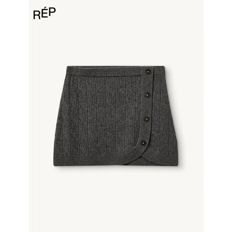 REP-THE GARMENT设计师品牌灰色纽扣针织短裙 26PS买手店
