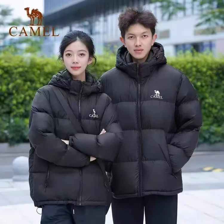 【黑钻Pro90绒】骆驼好羽绒情侣冬季防寒连帽加厚保暖羽绒服外套