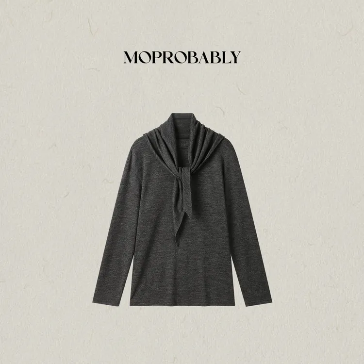 Moprobably李予诺「畅达」进口美丽诺"绵羊毛"极简风毛衣L5347060