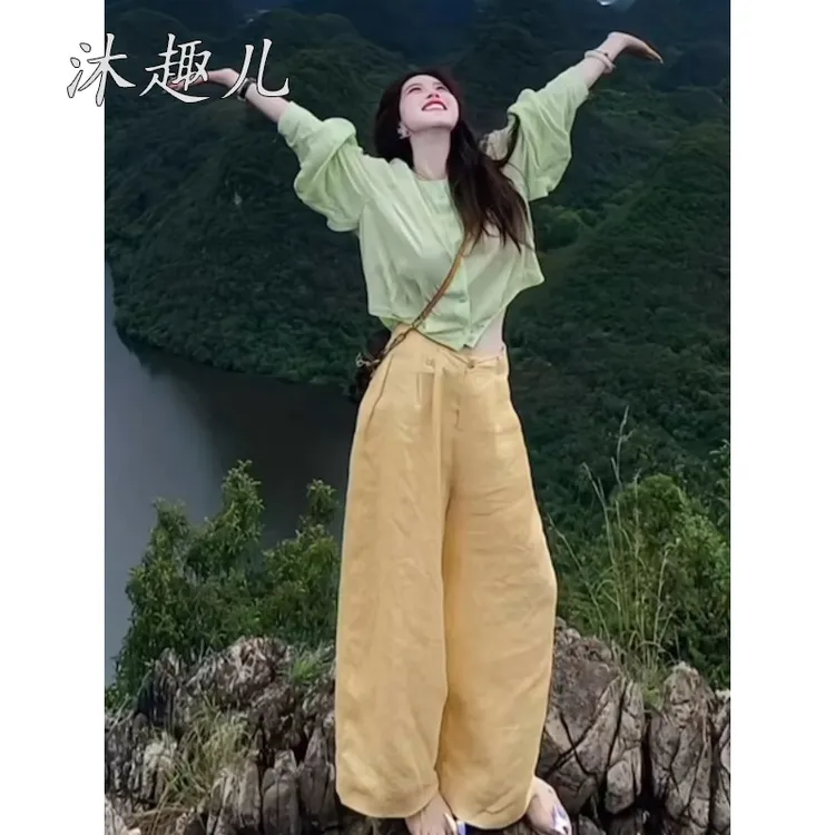 法式高级感度假风穿搭套装女夏季松弛套装女款爆款2025新款高级感