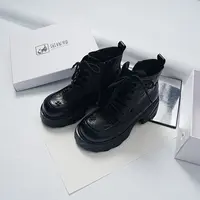 金雀绫【甜心方糖】舒适防磨高跟粗跟靴高帮鞋时尚靴SZAK3XAM160