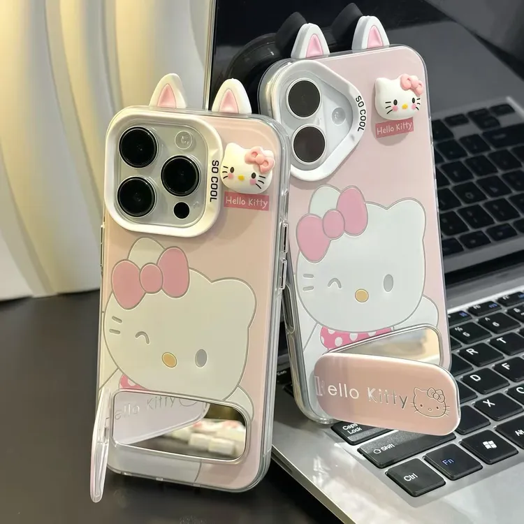 眨眼Kitty耳朵支架适用iPhone苹果16手机壳15华为p70vivo小米oppo