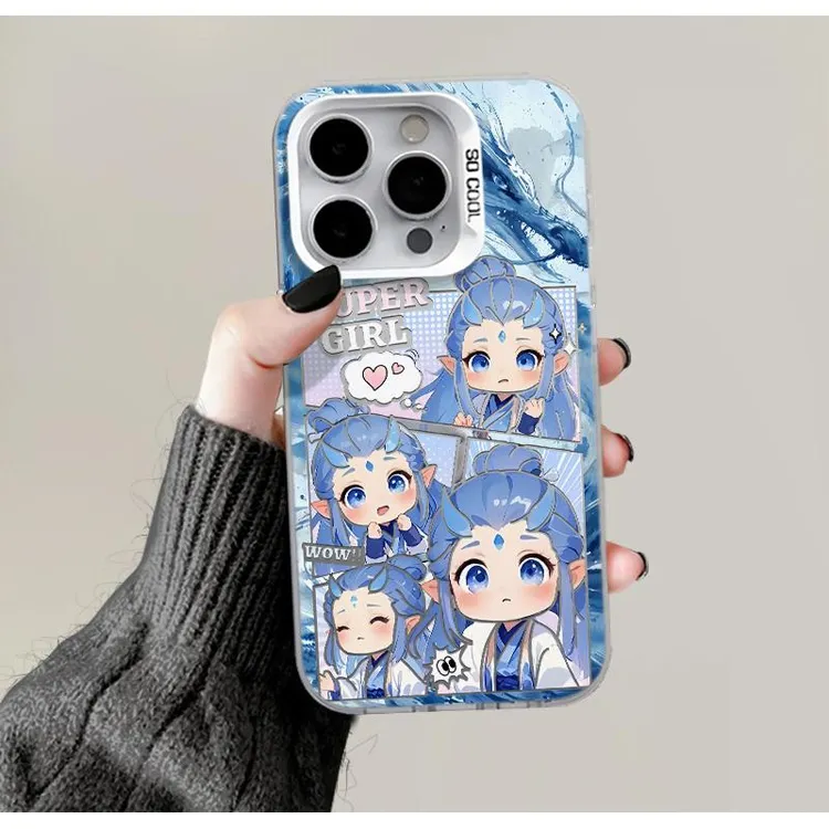 欧克里里敖丙拼接插画适用苹果16/14手机壳华为P70vivo小米15oppo