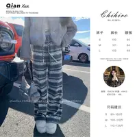 「琥珀流光风」「条纹绒绒裤」夏季时尚宽松设计感休闲裤QXX5XXK6255A