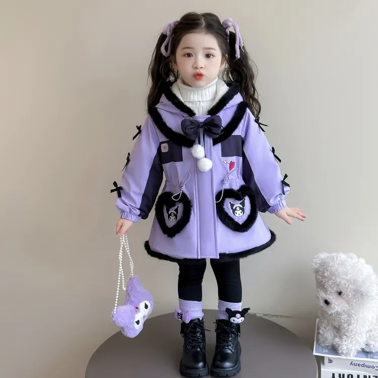 女童棉服冬装2025新款洋气女宝宝保暖外套儿童库洛米棉袄加厚棉衣