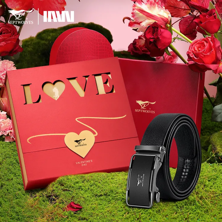 【心动LOVE】七匹狼皮带男士真皮腰带头层纯牛皮裤带送老公惊喜礼物