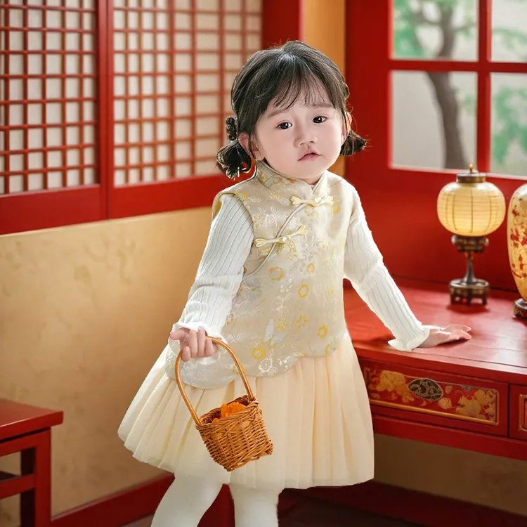 周岁女宝礼服秋冬装中式国风连衣裙婴儿童唐装裙子汉服女童公主裙