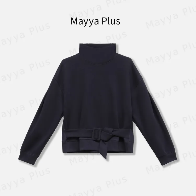 【山海】Mayya Plus麦芽定制新款高领流光风收腰长袖女卫衣32537392