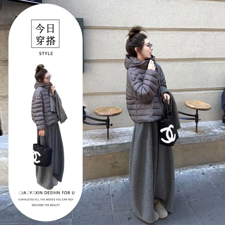 2025冬季新款韩系松弛感龟背排骨拉链棉服外套高腰休闲裤两件套女