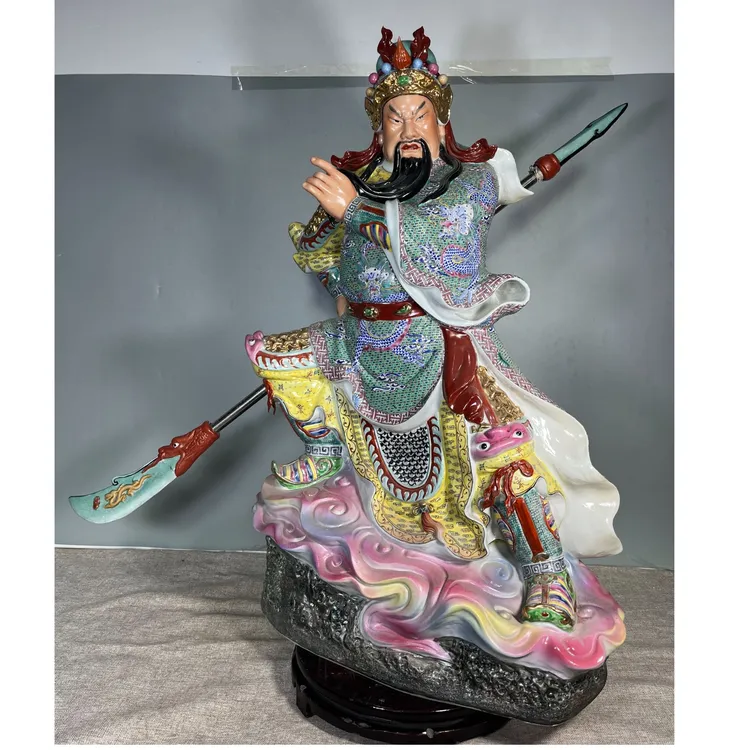 精品关公关二爷景德镇雕塑瓷武财神关羽公司酒店中堂吉祥纳福摆件