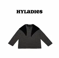 HYLADIESWEAR  『老钱风针织』慵懒风高级撞色条纹三角披肩真两件