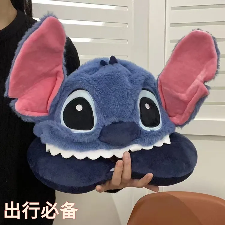 睡觉史迪u型枕连帽枕护午睡护颈枕头旅行飞机帽子摆件情人节礼物