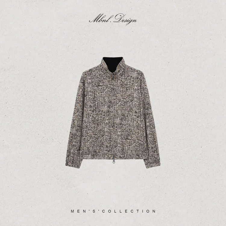MBNL-F「像素世界」秦磊男装羊绒蚕丝羊毛混纺双面穿夹克LL-WWT0043
