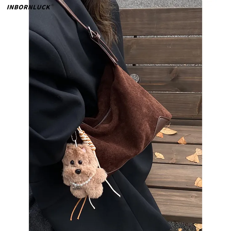 豹纹包包女式2025新款潮小众超火通勤手拎包秋冬麂皮绒单肩斜挎包