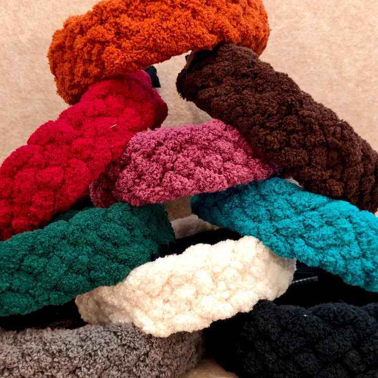 六股编织2CM增高颅顶大脸专用显脸小毛绒宽边发箍高颅顶显脸小