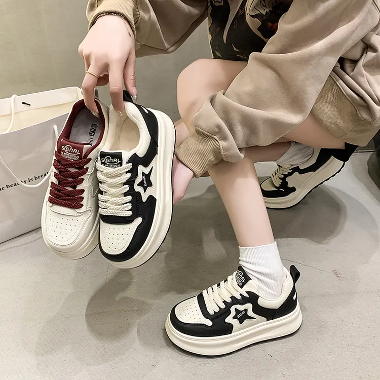 女2025新款爆款秋冬季百搭厚底熊猫鞋学生板鞋女