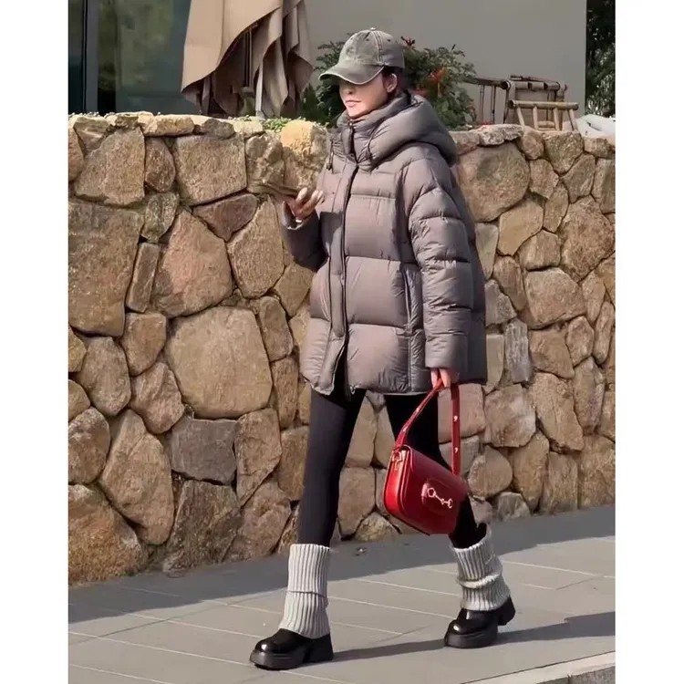 【二喜专属】新标90一手长云感泡芙鸭绒轻奢时尚保暖连帽加厚羽绒服H70