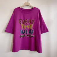 简约时尚休闲百搭短袖T恤宽松印花潮流女士2025夏季新款YX105026