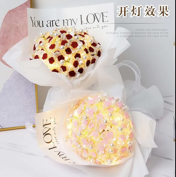 520母亲节礼物玫瑰花束手工自制diy手捧花材料包送女友生日