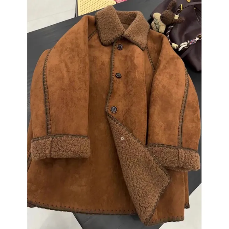 秋冬季时尚休闲宽松百搭简约设计2026新款女高级感外套女简约大衣