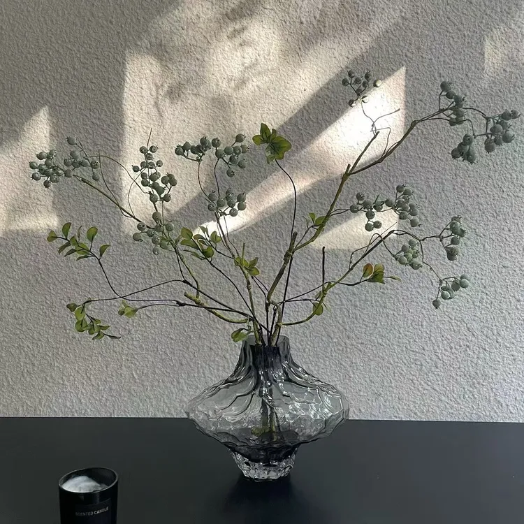 【柿吉】悠然 设计师款手扎花束仿真花假花陶瓷花瓶玄关电视柜斗柜