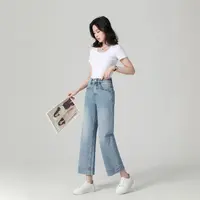 树皮皱丨四面弹新款重磅双工艺洗水窄版直筒裤修身显瘦九分裤