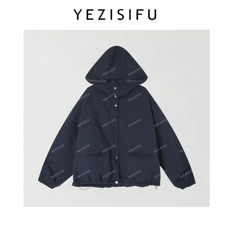 欧尼私服【格纹连帽棉服】2025秋季新款百搭棉衣外套 2509C6025