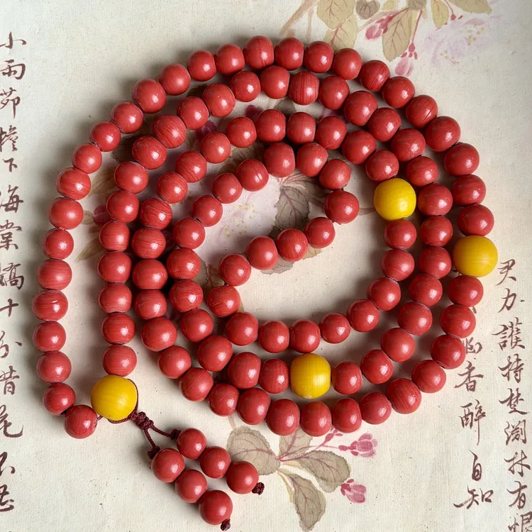 老琉璃老木红豆沙色108子（5122305）卡15mm