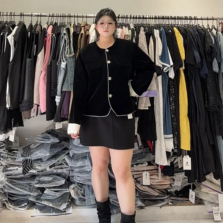 敏敏家园大码女装XPYY8808植绒波点半身裙