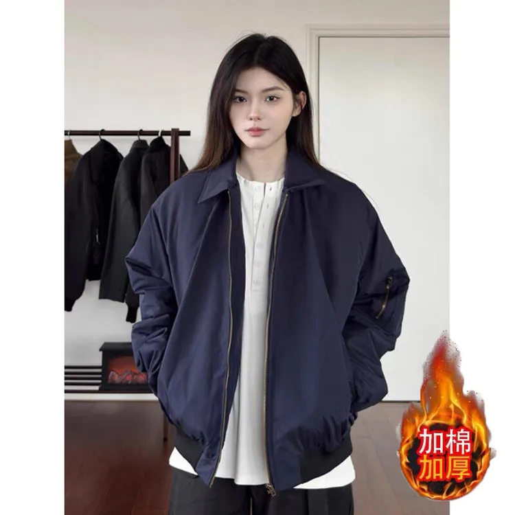 美式bomber飞行夹克男女春秋季潮牌高级感外套翻领短款工装棒球服