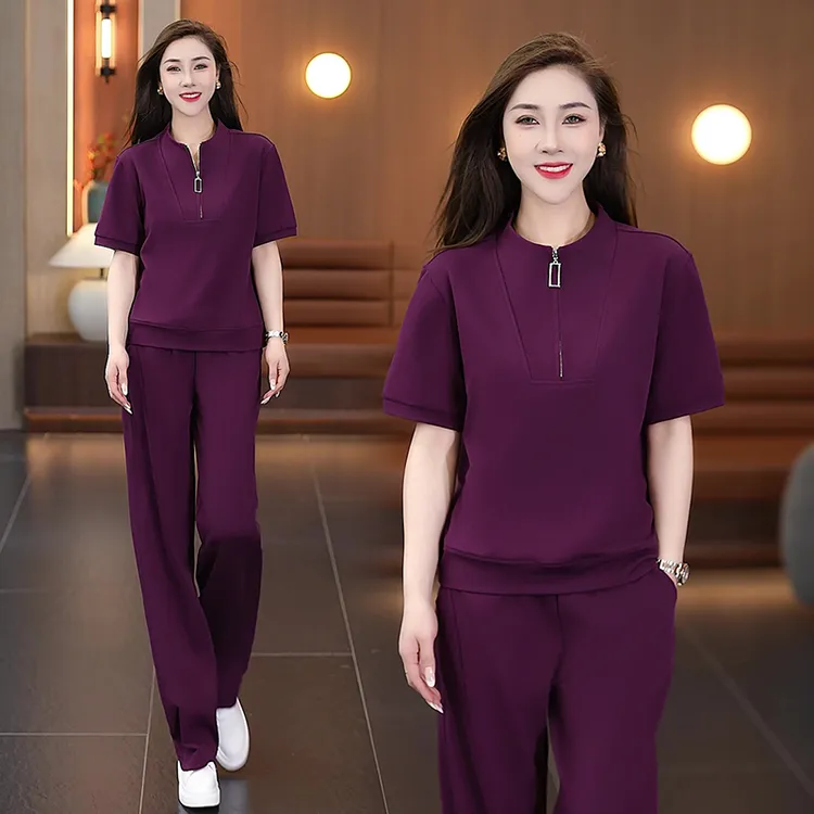 高品质2025年夏季新款韩版宽松时尚休闲运动套装女新款洋气两件套