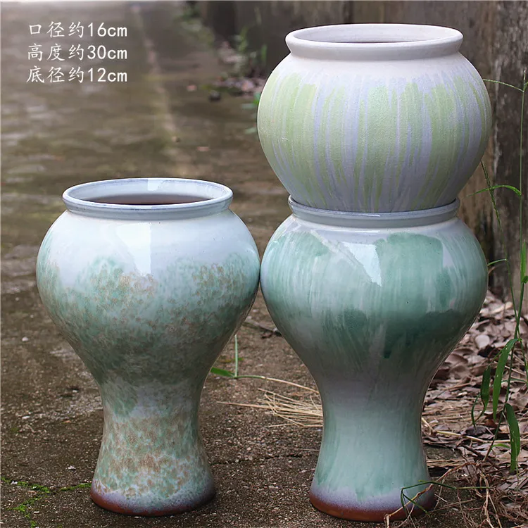 复古月季高筒透气手工粗陶紫砂陶罐用花盆盆大口绿植三角梅老桩盆