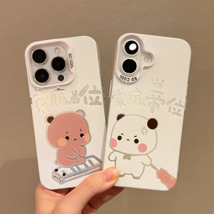 卡通家庭帝位布布适用苹果17p情侣手机壳华为p70vivo彩银oppo