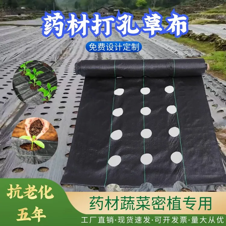 打孔防草布专用防草布透气渗水保湿保肥黑色盖草布遮草布药材专用