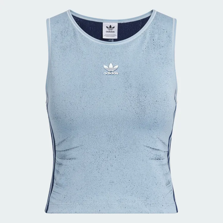 adidas阿迪三叶草2025女子FAKEDENIMTANK时尚休闲背心KE3891