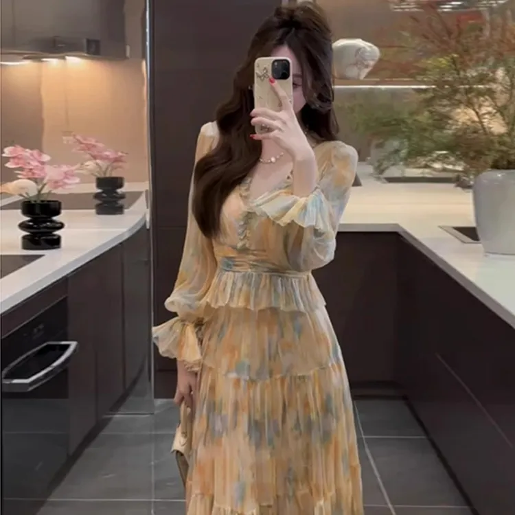 【两件套】【有里布】法式高级感轻奢V领碎花长袖衬衫时尚套装D0671