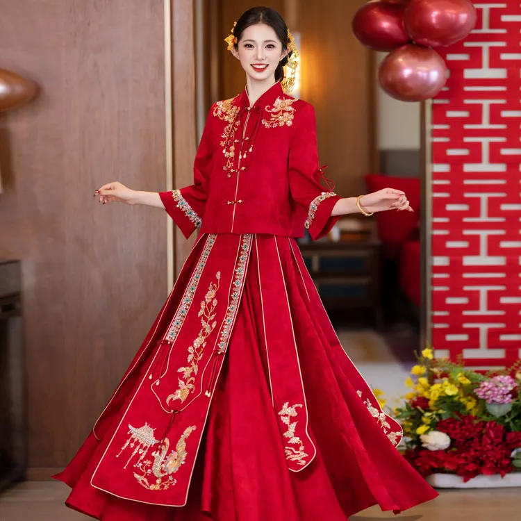 新中式秀禾服婚服2025新款新娘结婚礼服嫁衣敬酒服高级出阁服订婚