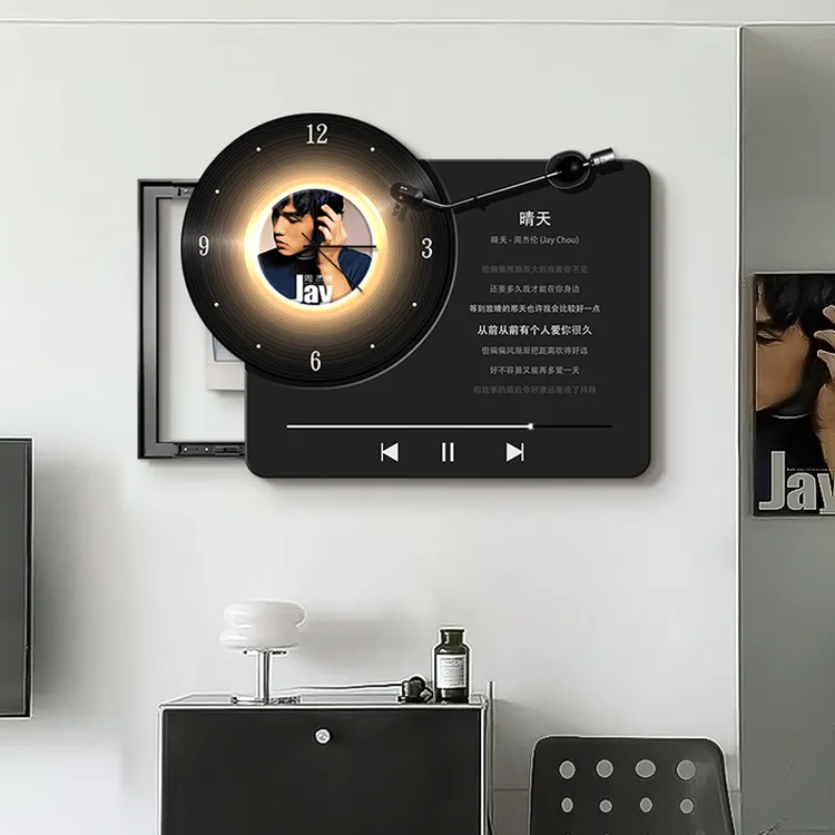 唱片高级配电箱挂画客厅电表箱客厅网红电表箱装饰画装饰画