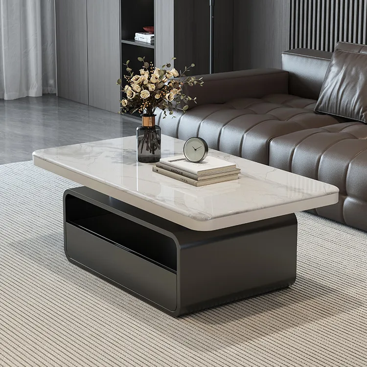 长方形岩板茶几轻奢现代简约意式极简高级感客厅家用大小户型创意